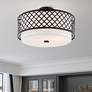 2_Arabesque 18 1/4" Wide English Bronze Drum Ceiling Light