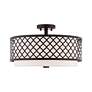 5_Arabesque 18 1/4" Wide English Bronze Drum Ceiling Light more views