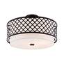 6_Arabesque 18 1/4" Wide English Bronze Drum Ceiling Light more views