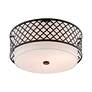 7_Arabesque 18 1/4" Wide English Bronze Drum Ceiling Light more views
