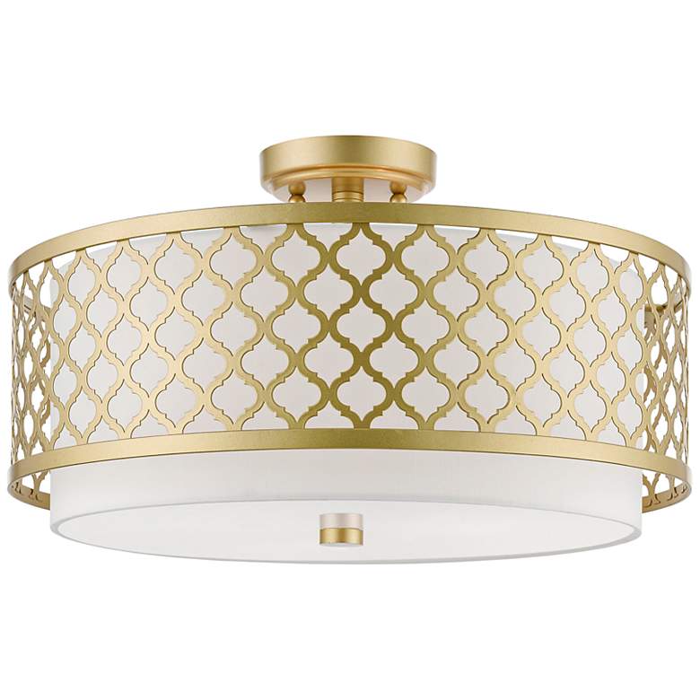 Image 3 Arabesque 18 1/4" Wide Soft Gold Drum Ceiling Light