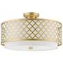 3_Arabesque 18 1/4" Wide Soft Gold Drum Ceiling Light