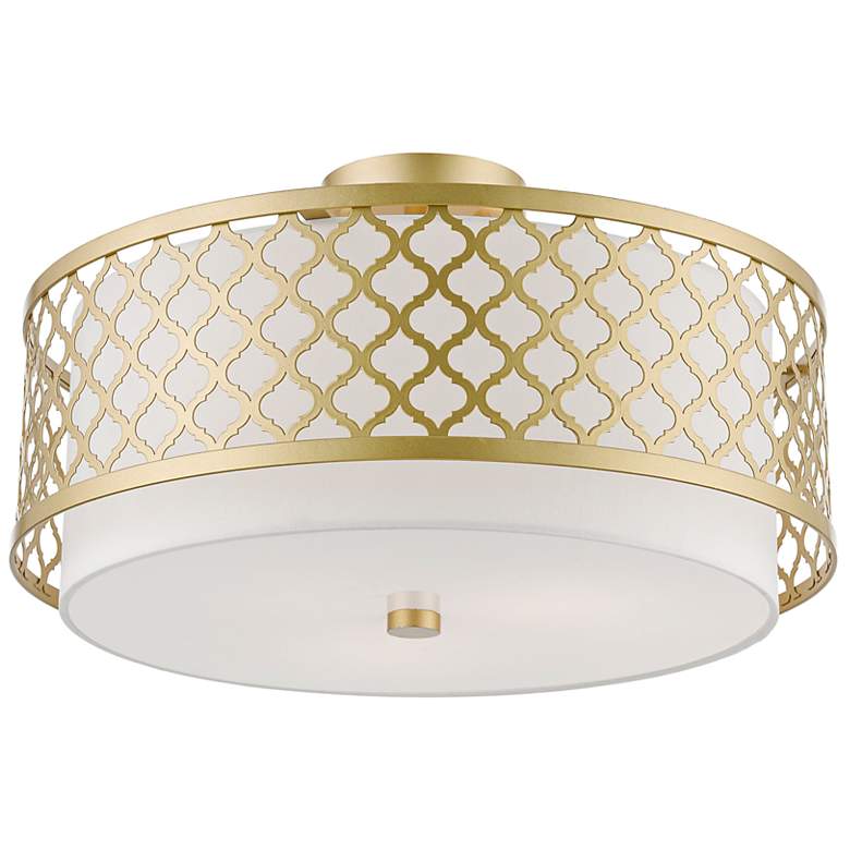 Image 7 Arabesque 18 1/4" Wide Soft Gold Drum Ceiling Light more views