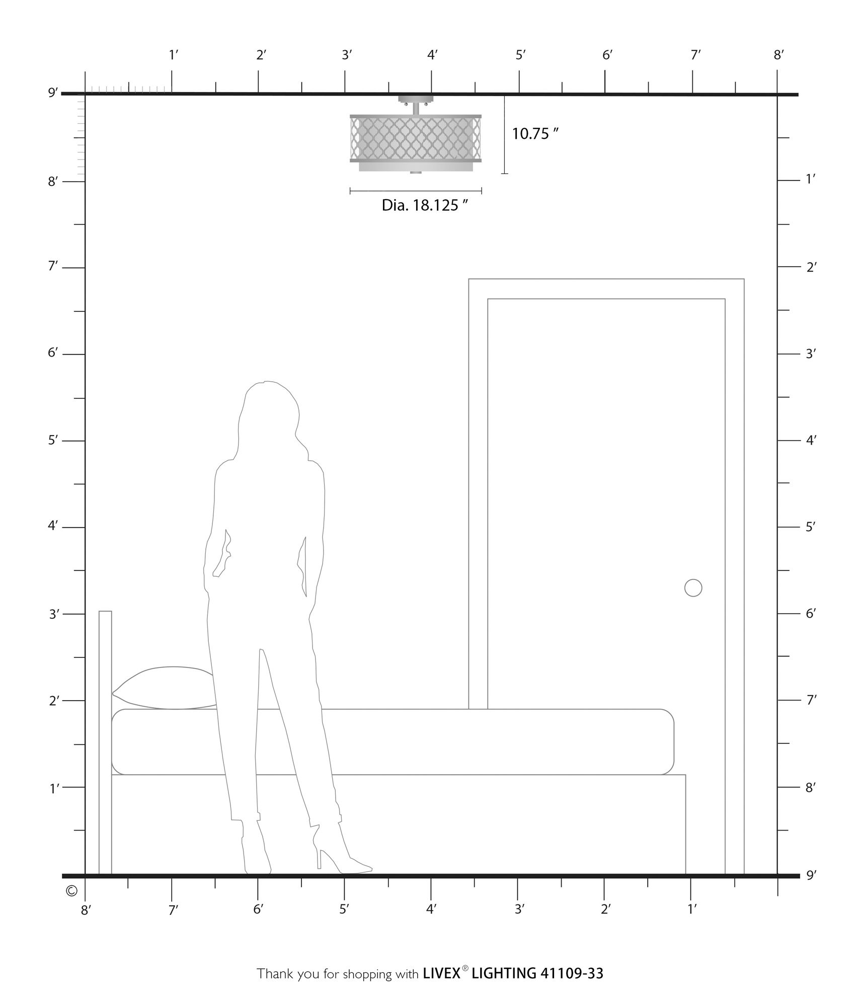 Arabesque 18 1/4" Wide Soft Gold Drum Ceiling Light in scene