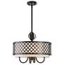 2_Arabesque 18" Wide English Bronze 5-Light Drum Chandelier