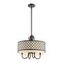 4_Arabesque 18" Wide English Bronze 5-Light Drum Chandelier more views