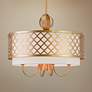 Arabesque 18" Wide Soft Gold Drum Pendant with Downlight