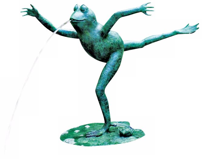 Image 2 Arabesque Frog 23" HIgh Cast Brass Water Spitter Fountain - Made to Order