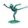 Arabesque Frog 23" HIgh Cast Brass Water Spitter Fountain