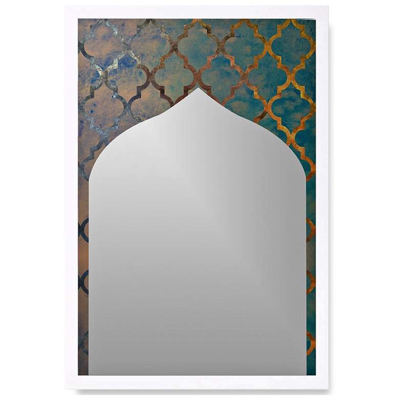 Image 1 Arabesque White Wood 22" x 32" Wall Mirror Art