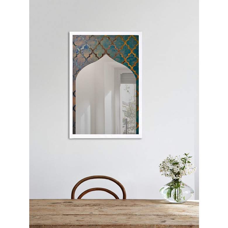 Arabesque White Wood 22 inch x 32 inch Wall Mirror Art more views