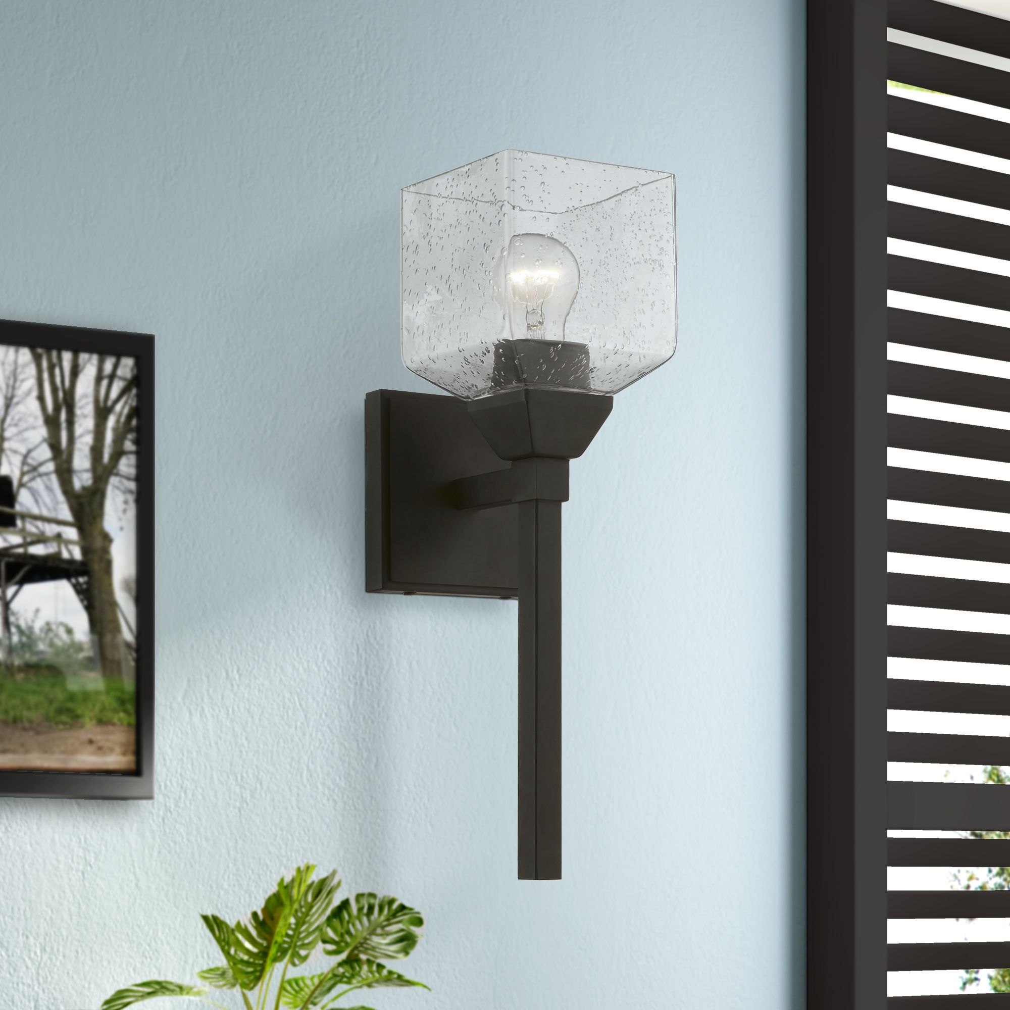 Aragon 1 Light Black Wall Sconce