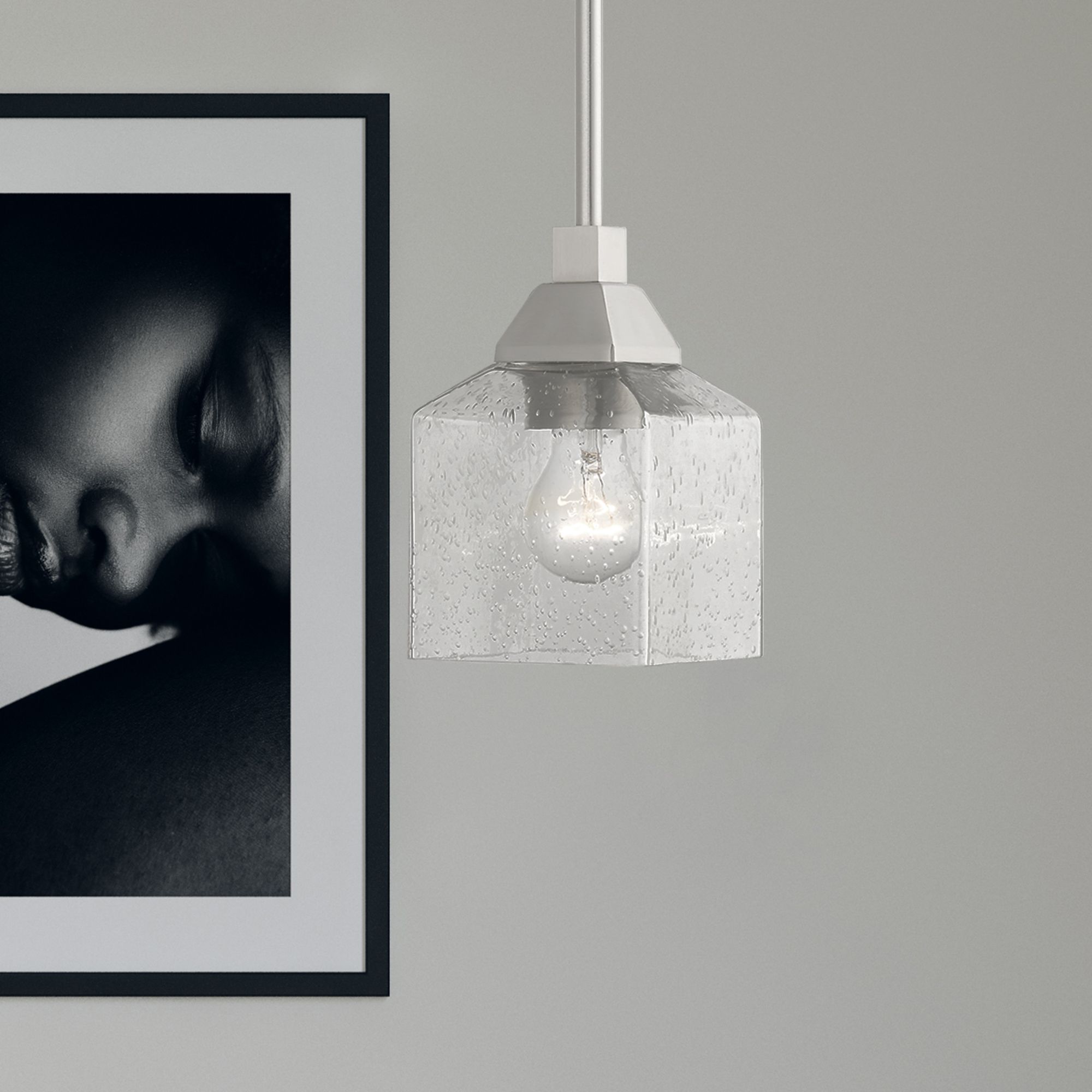 Aragon 1 Light Brushed Nickel Mini Pendant