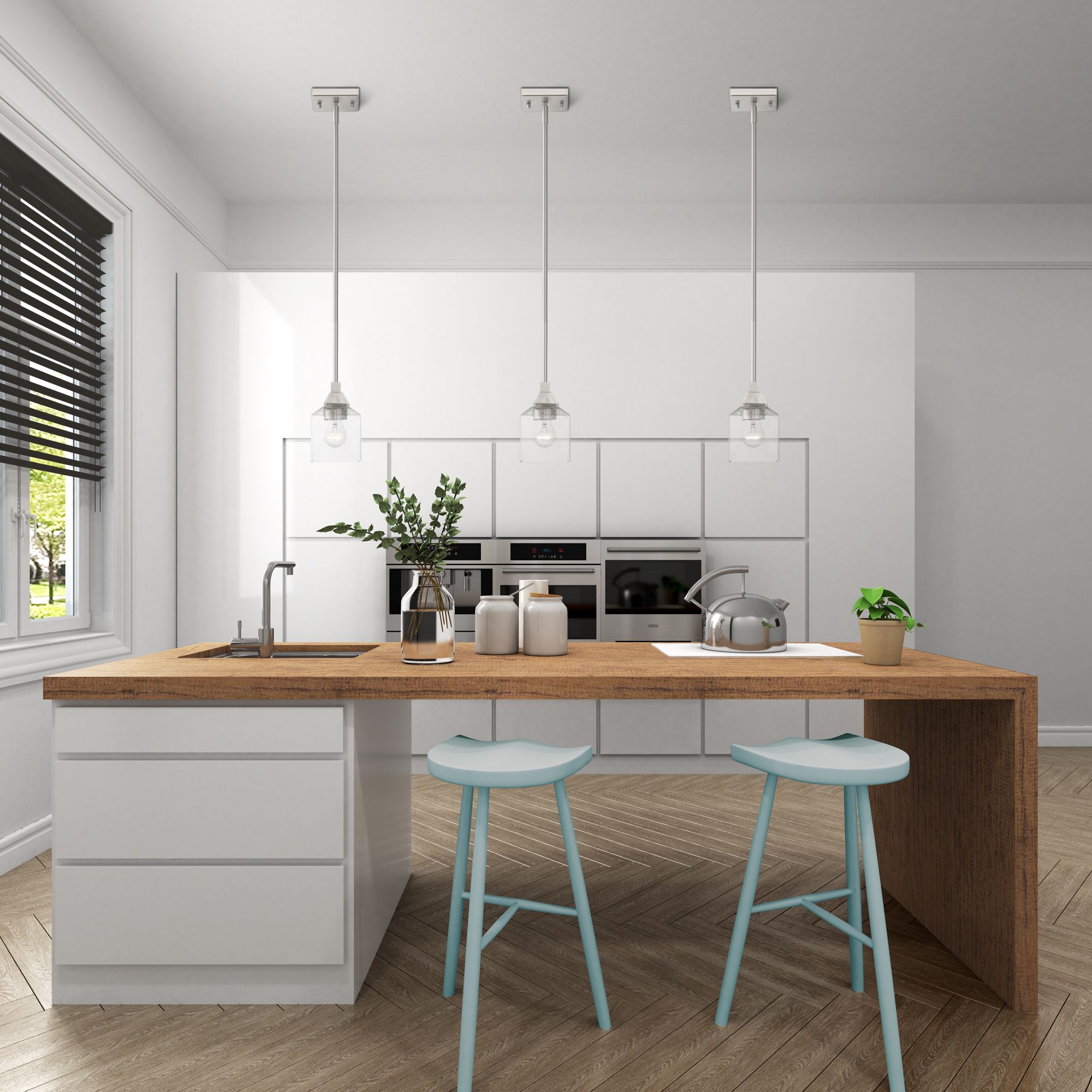 Aragon 1 Light Brushed Nickel Mini Pendant