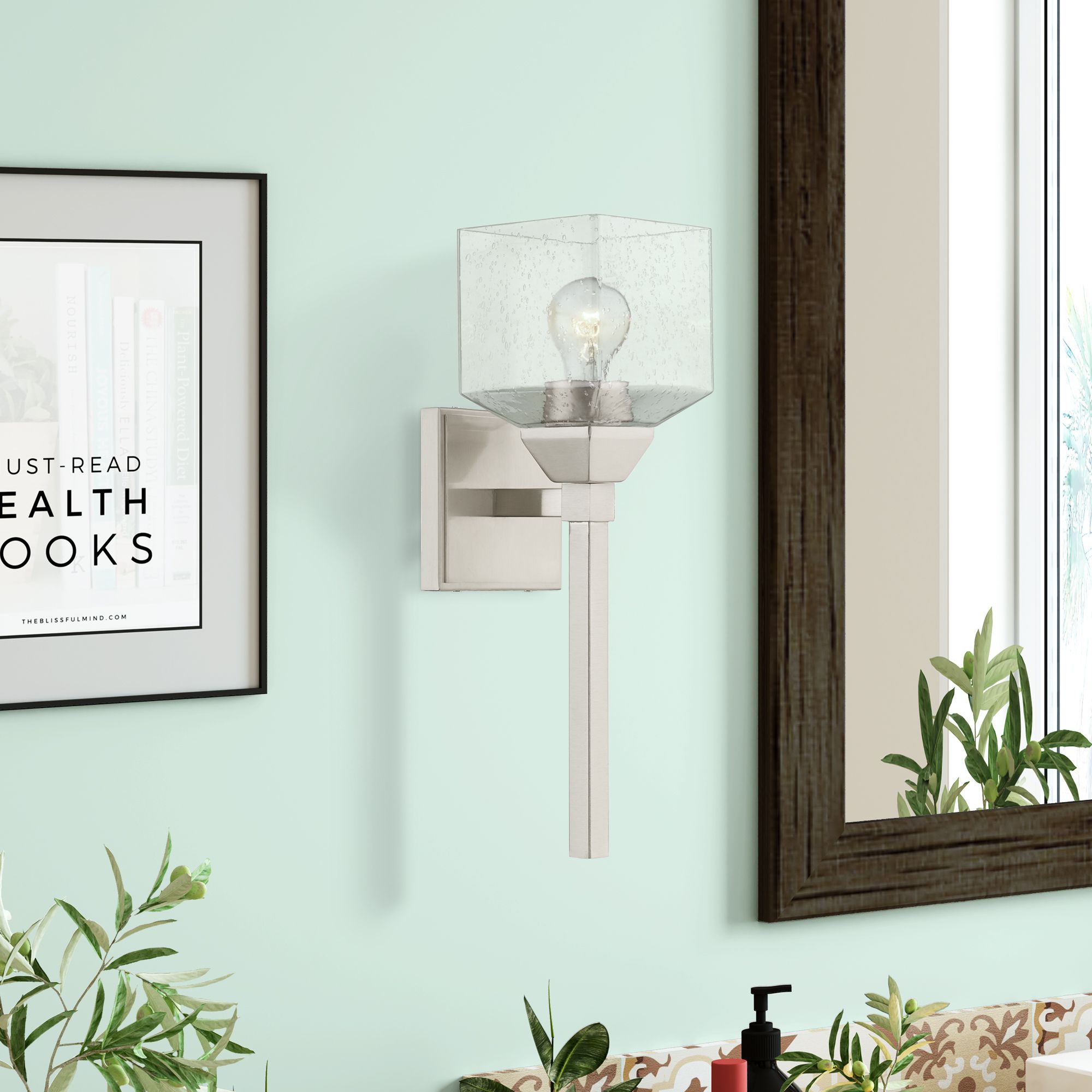 Aragon 1 Light Brushed Nickel Sconce