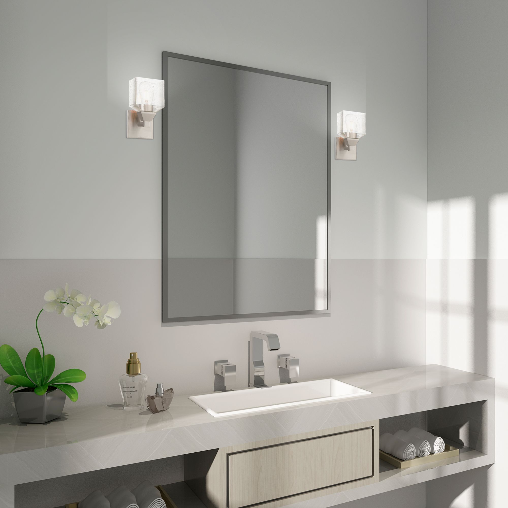 Aragon 1 Light Brushed Nickel Wall Sconce