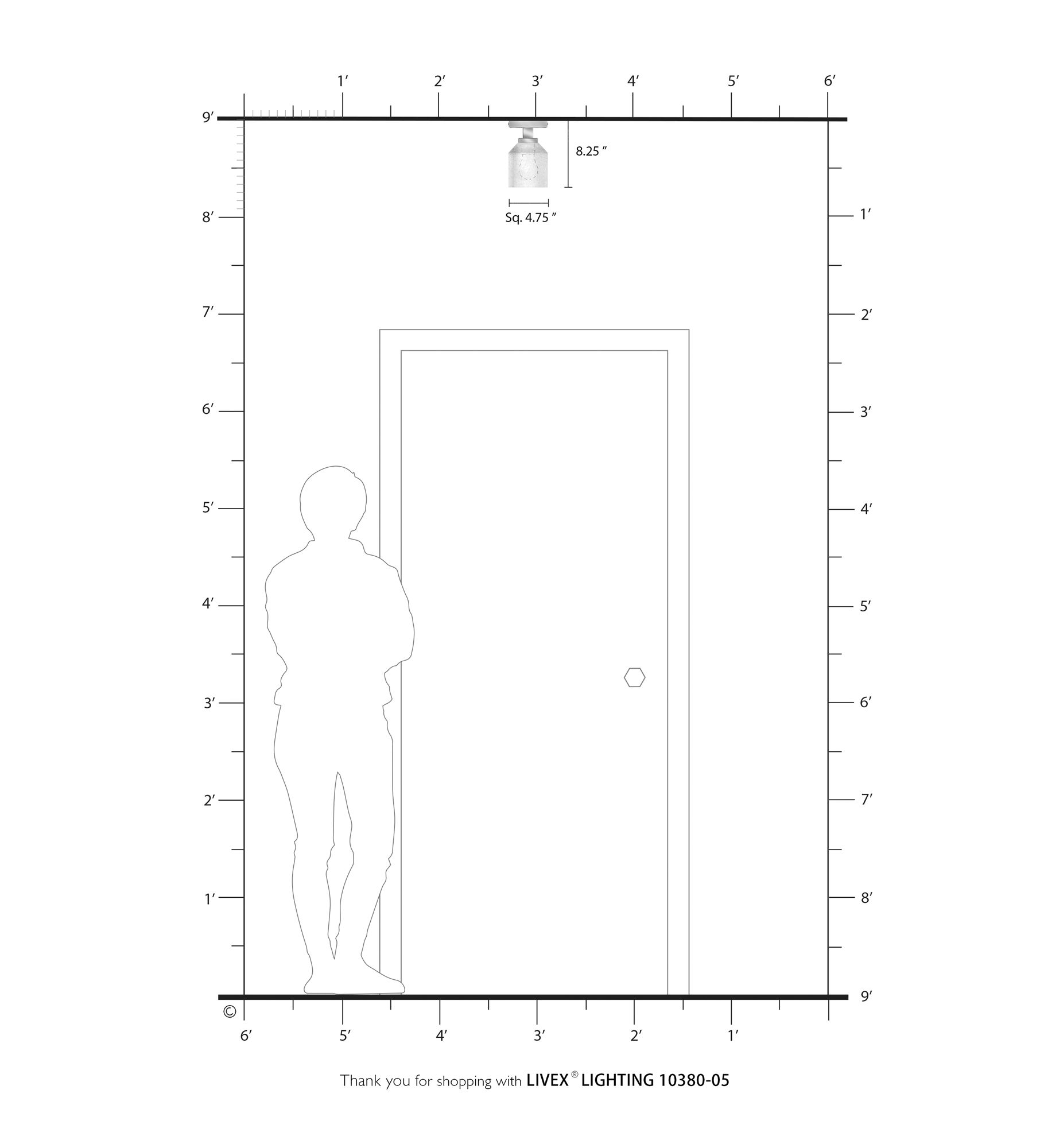 Aragon 1 Light Polished Chrome Ceiling Mount