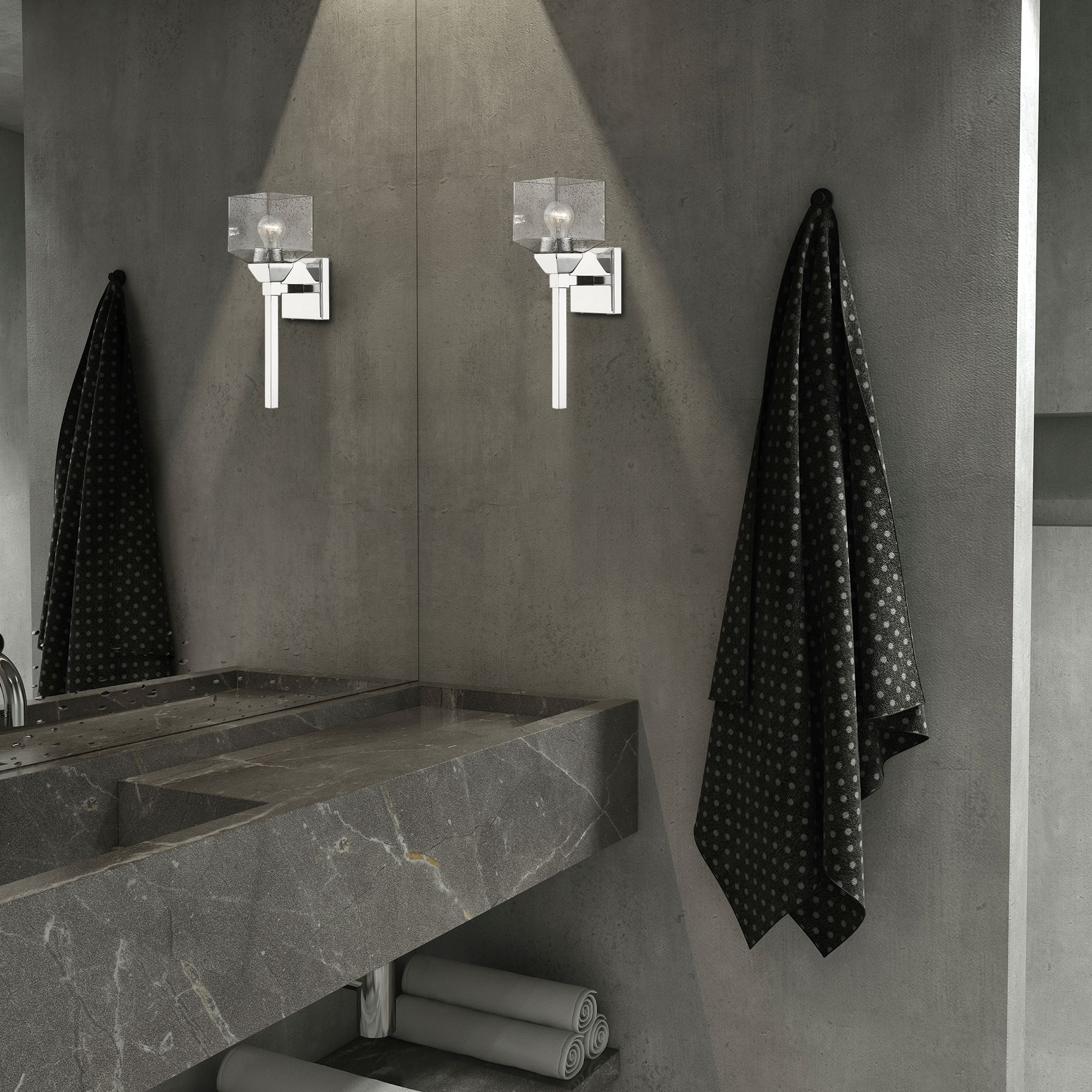 Aragon 1 Light Polished Chrome Vanity Light