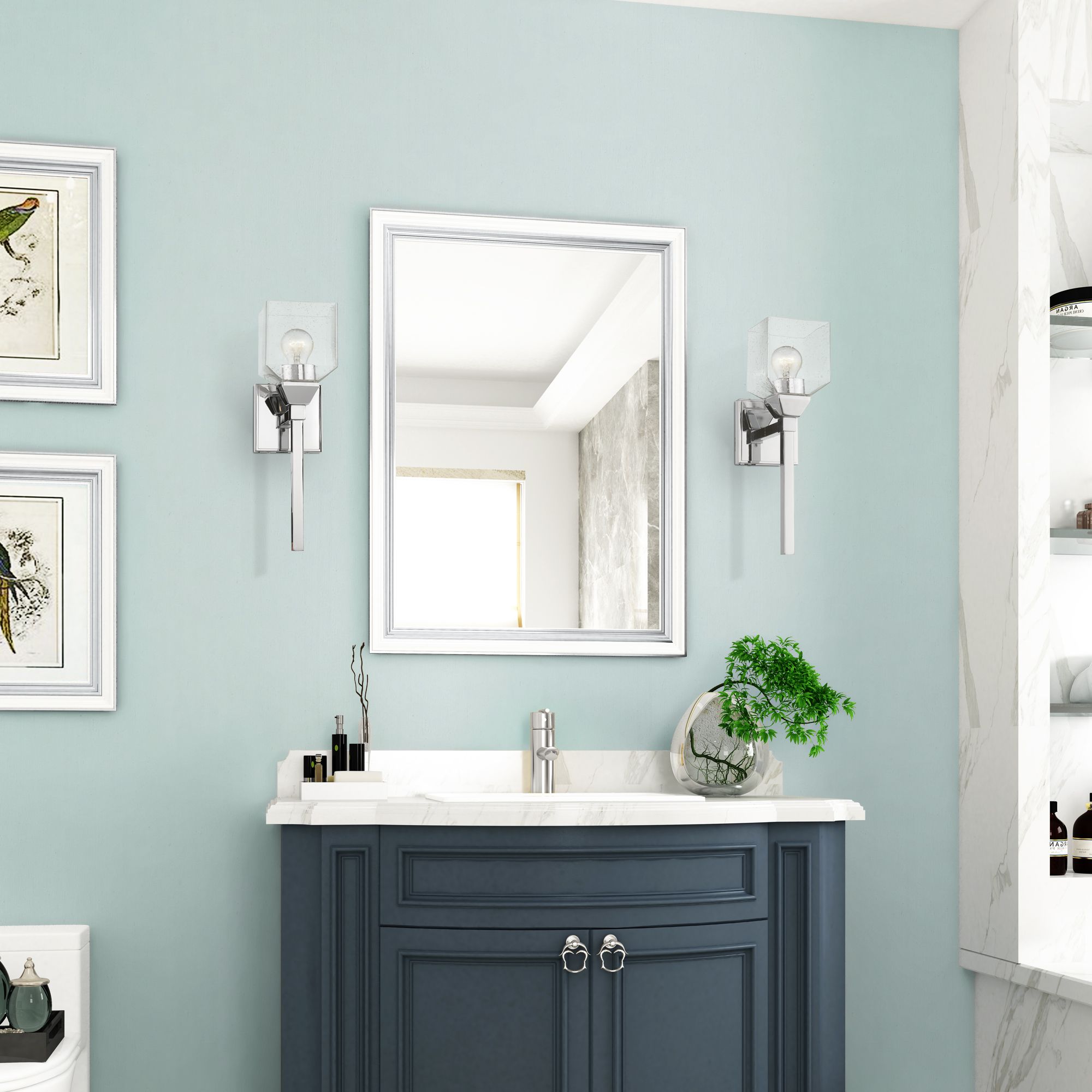 Aragon 1 Light Polished Chrome Vanity Light