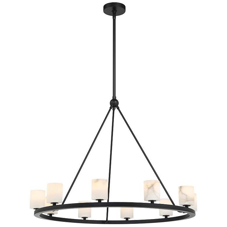 Image 2 Aragon 10 Light Matte Black Chandelier
