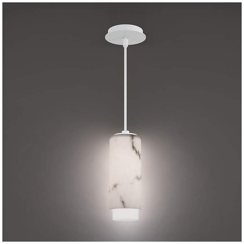 Image 2 Aragon 12.5"H x 4.5"W 1-Light Mini-Pendant in White more views