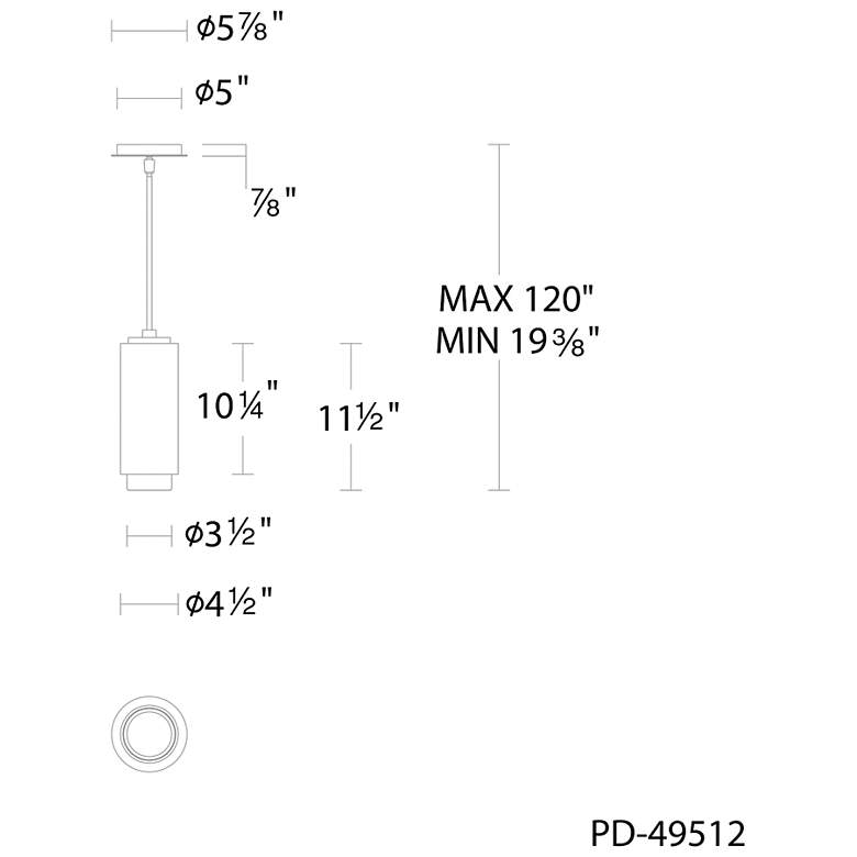 Image 5 Aragon 12.5"H x 4.5"W 1-Light Mini-Pendant in White more views