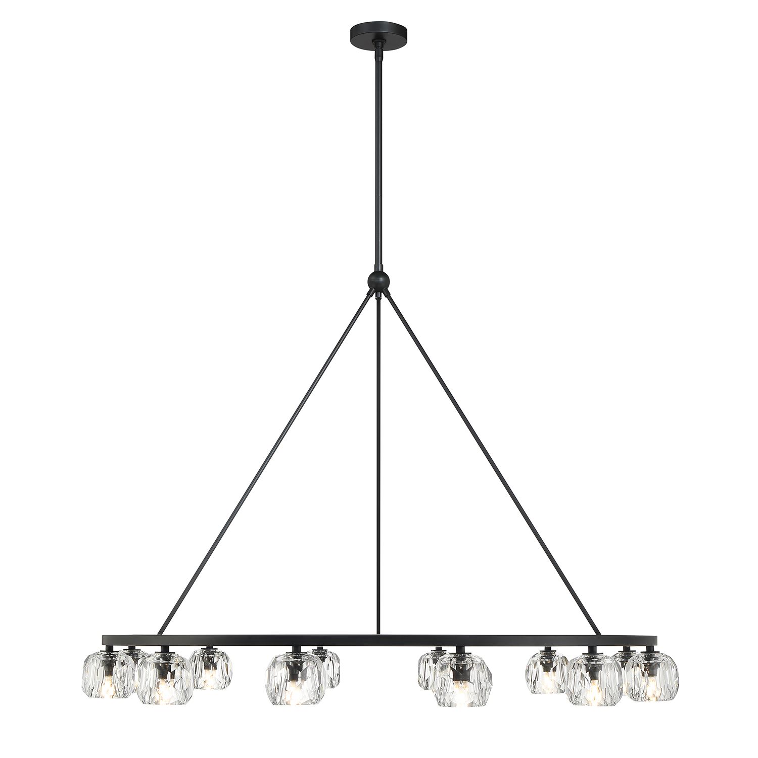 Aragon 12 Light Matte Black Chandelier