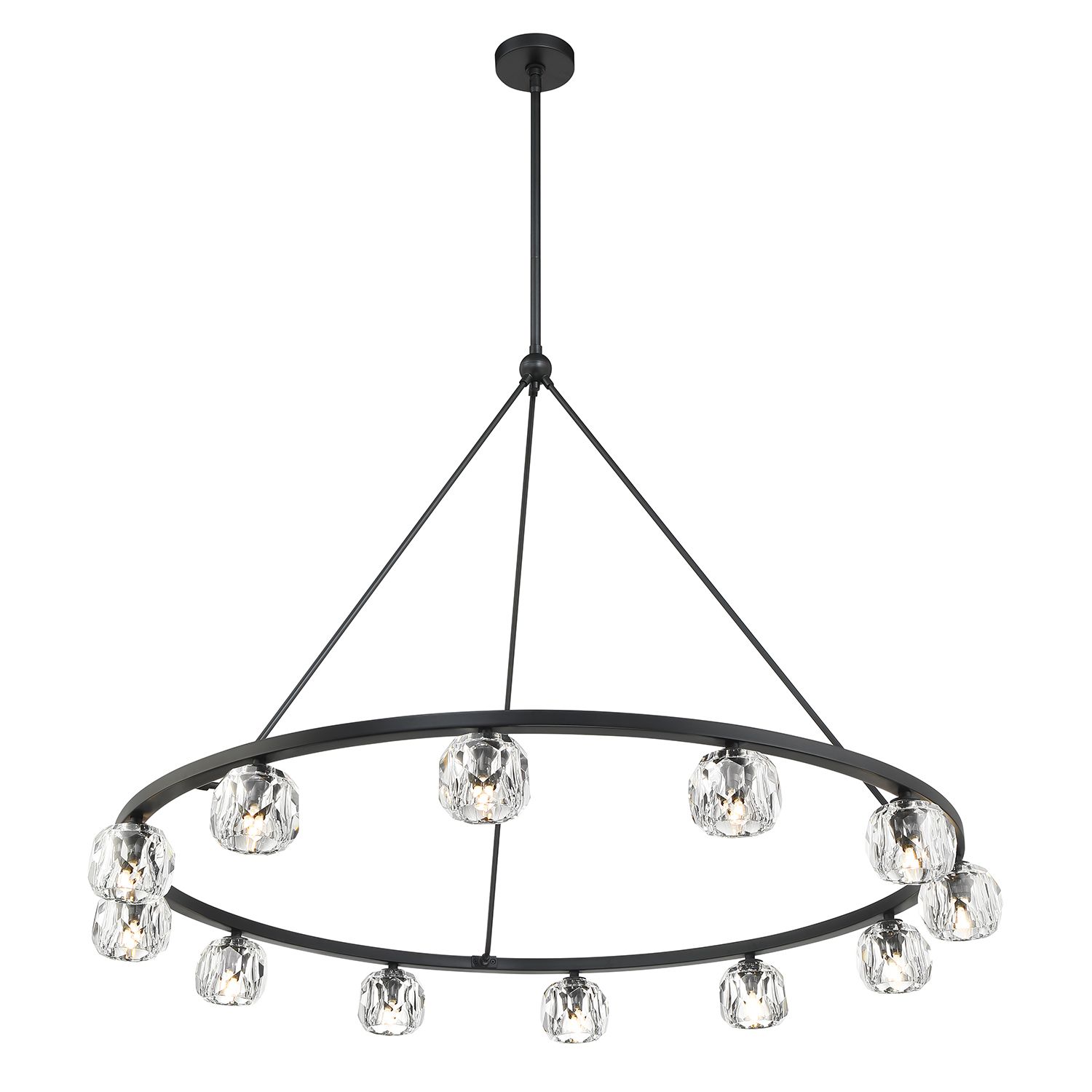 Aragon 12 Light Matte Black Chandelier