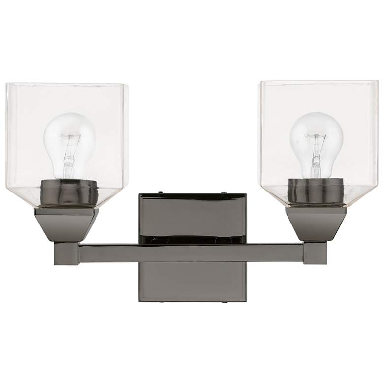 Image 1 Aragon 2 Light Black Chrome Vanity Sconce