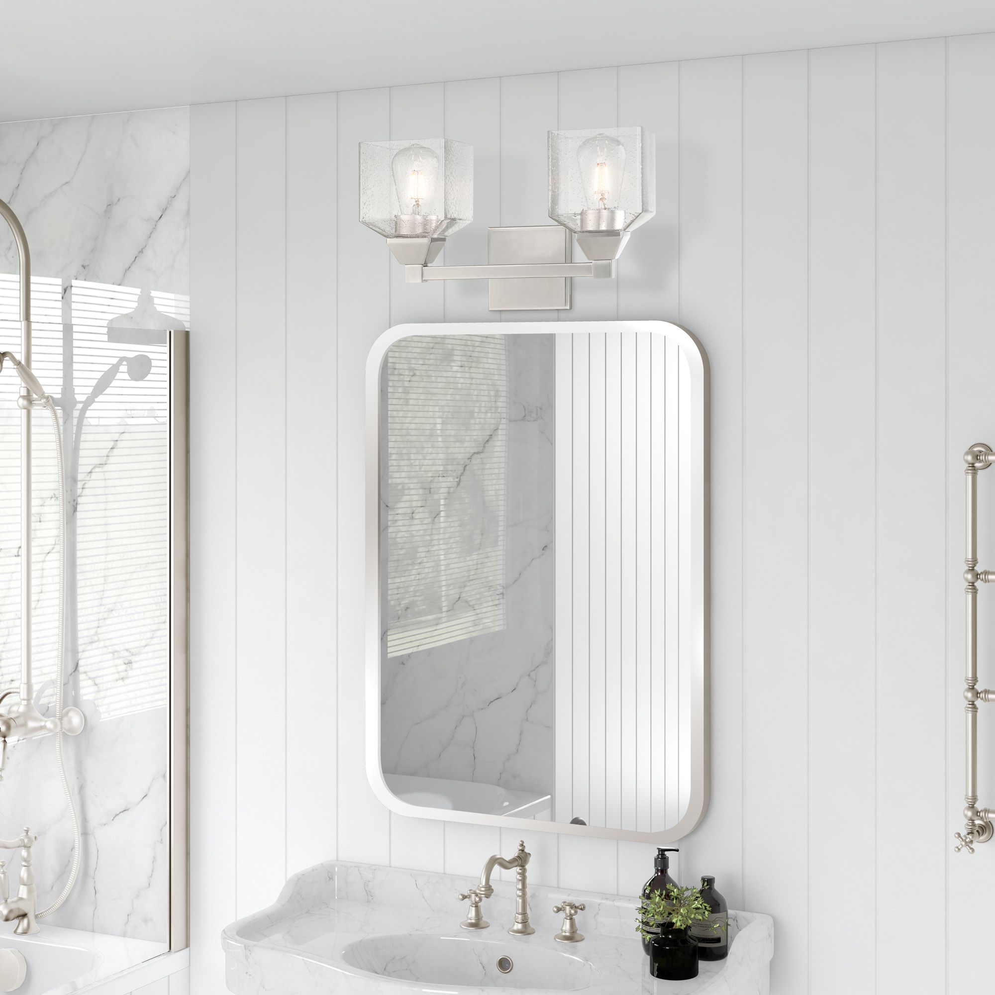 Aragon 2 Light Brushed Nickel Bath Vanity