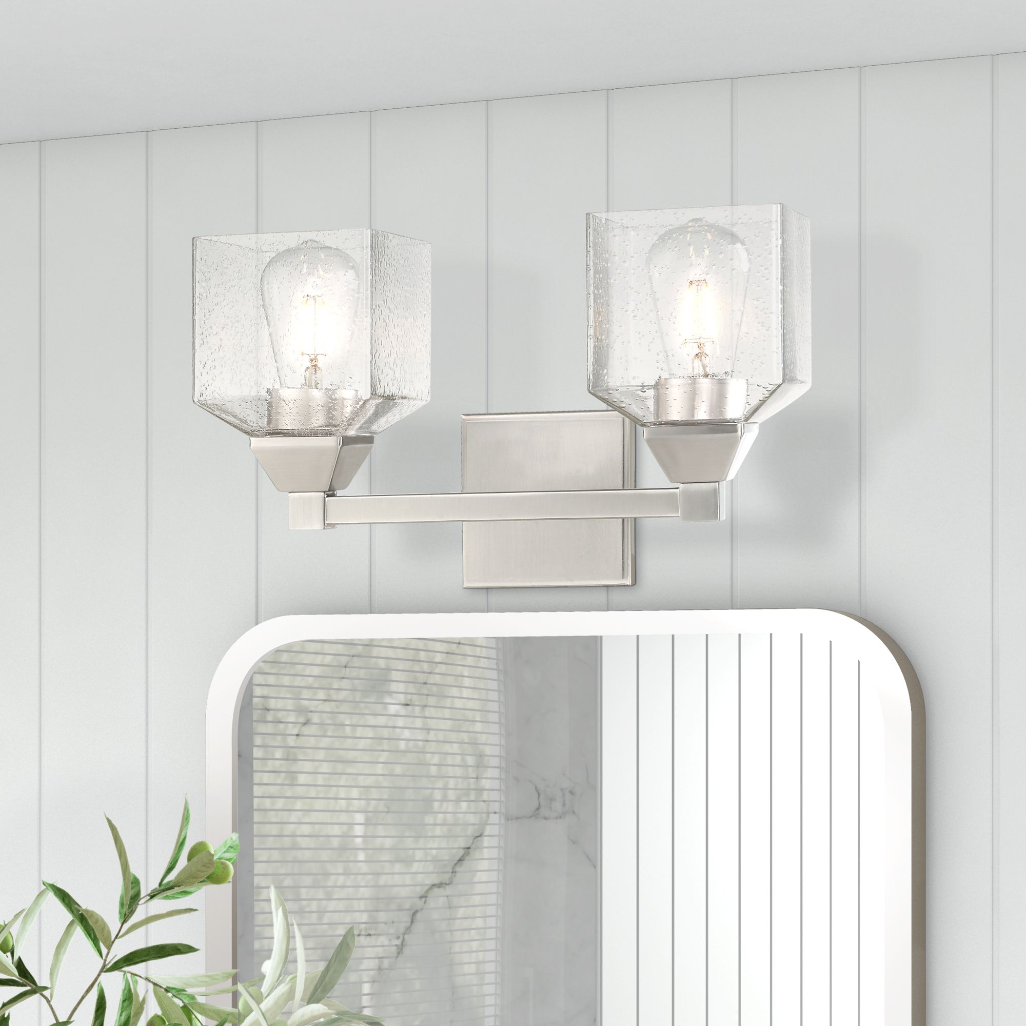 Aragon 2 Light Brushed Nickel Bath Vanity