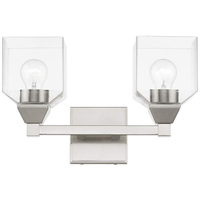 Image 1 Aragon 2 Light Brushed Nickel Vanity Sconce