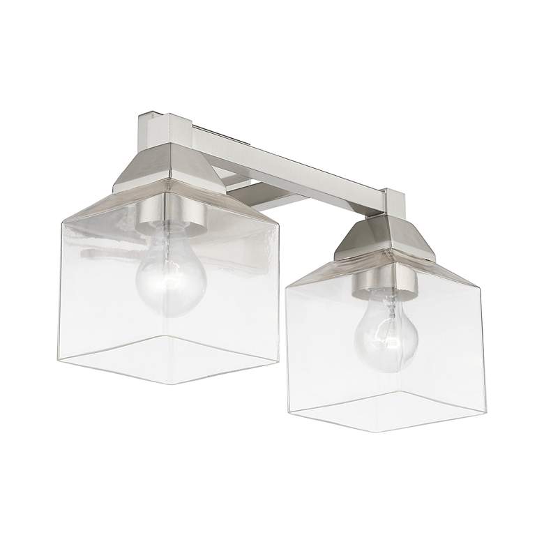 Image 3 Aragon 2 Light Brushed Nickel Vanity Sconce more views