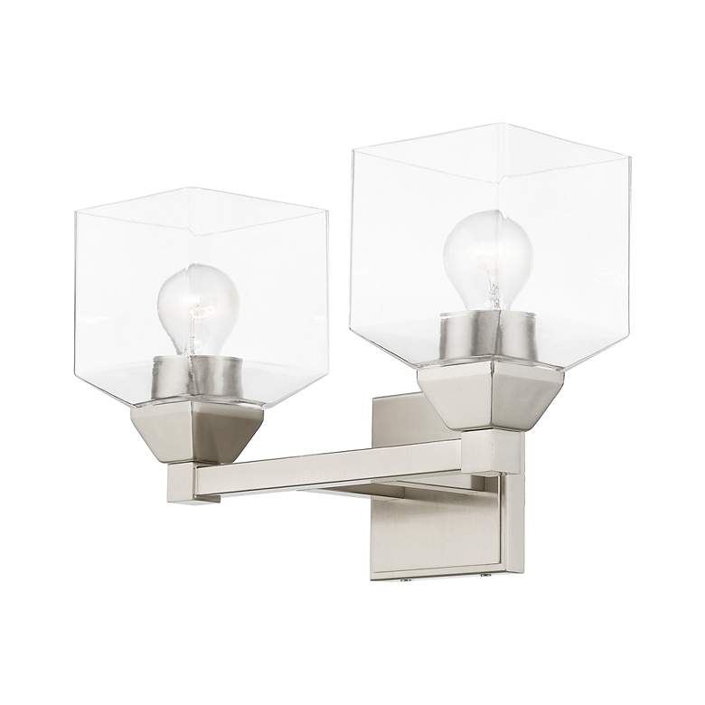 Image 4 Aragon 2 Light Brushed Nickel Vanity Sconce more views