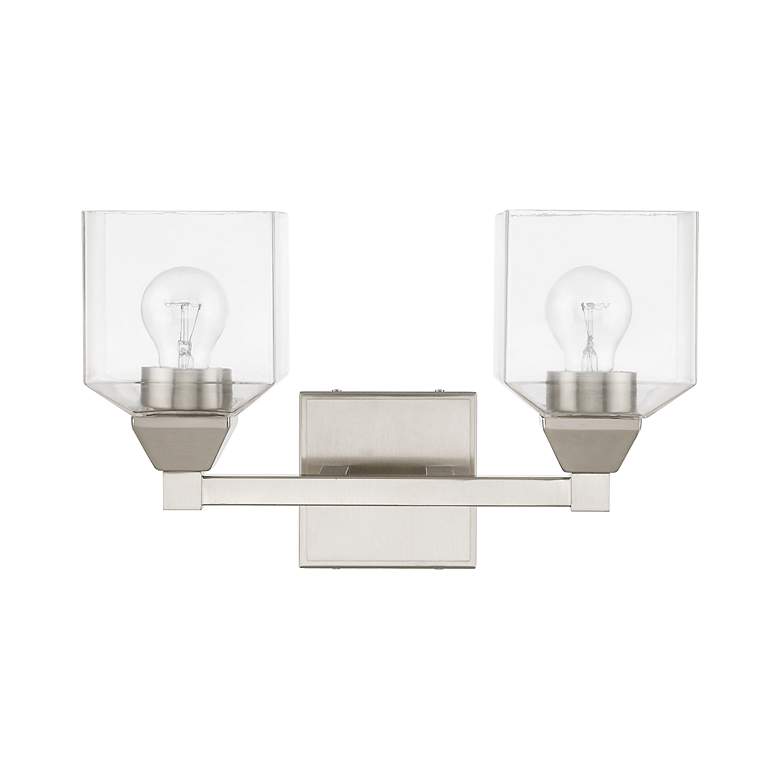 Image 5 Aragon 2 Light Brushed Nickel Vanity Sconce more views