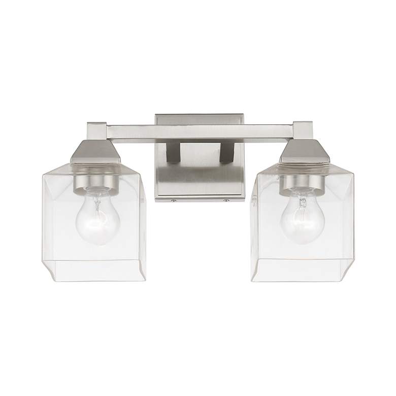 Image 6 Aragon 2 Light Brushed Nickel Vanity Sconce more views