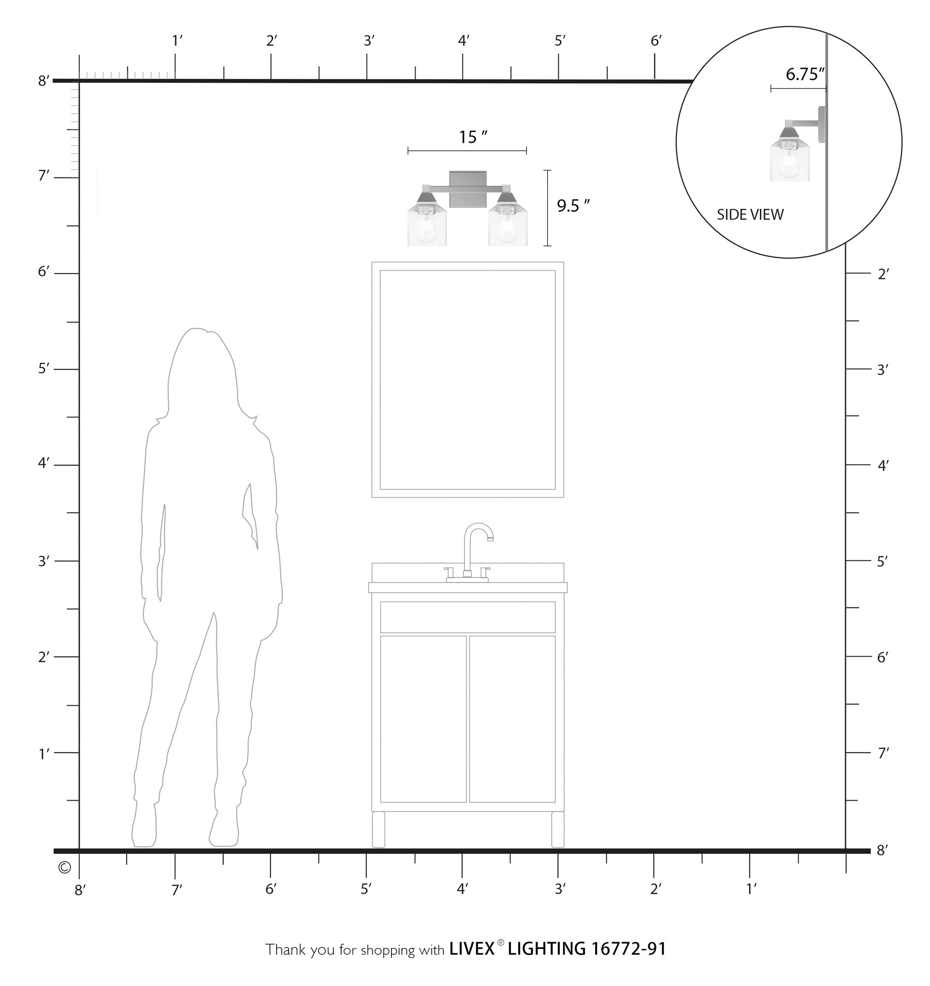Aragon 2 Light Brushed Nickel Vanity Sconce