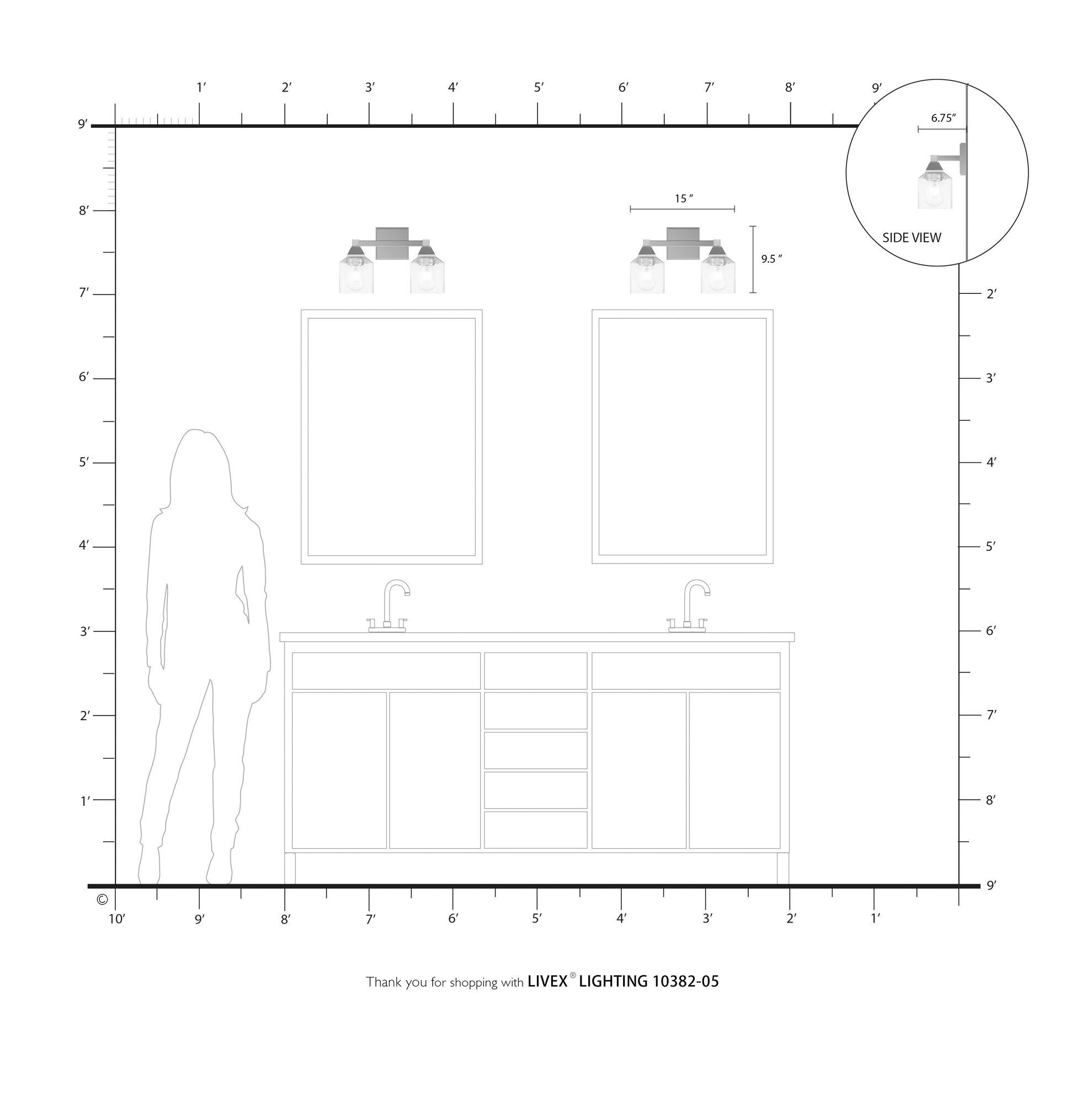 Aragon 2 Light Polished Chrome Bath Vanity