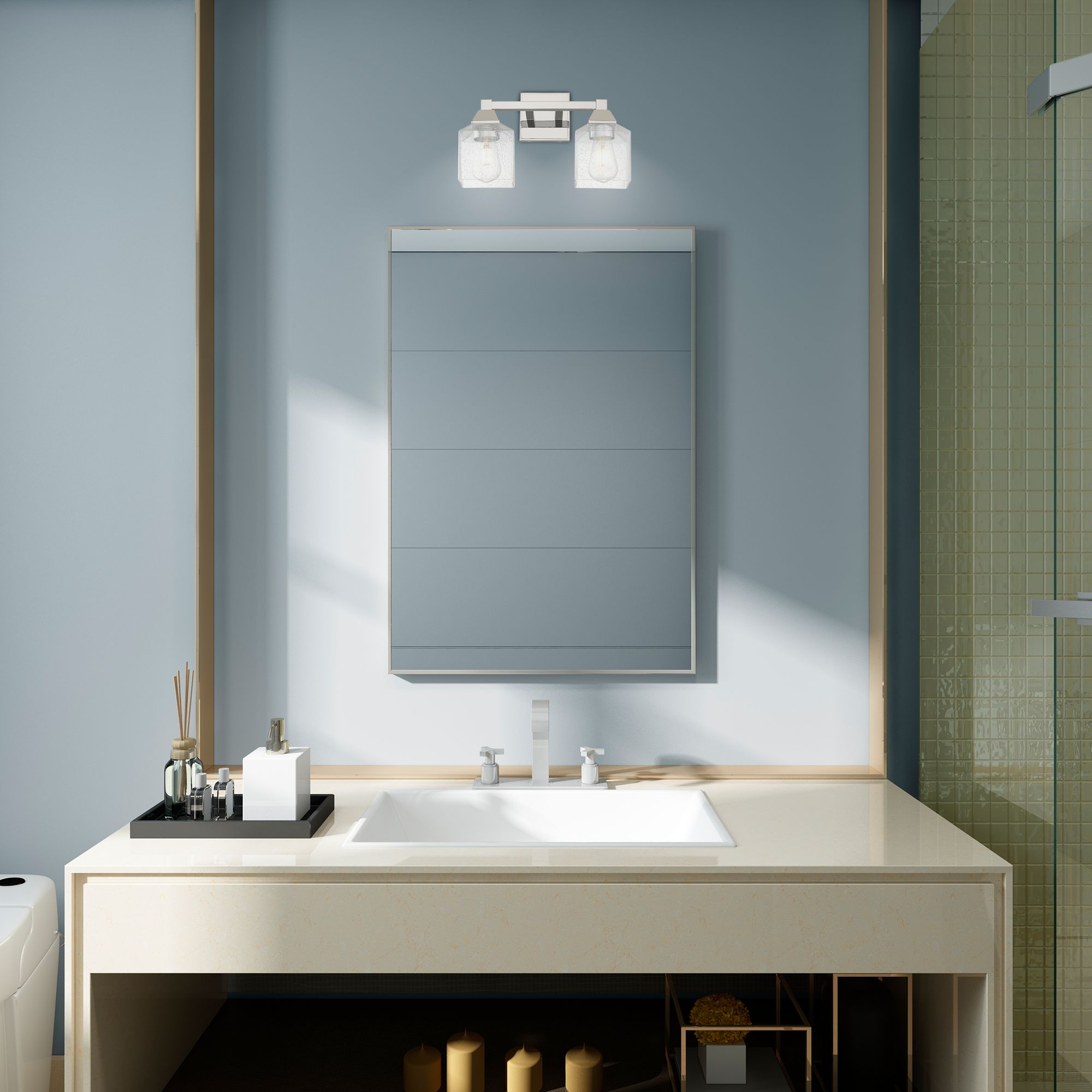 Aragon 2 Light Polished Chrome Bath Vanity