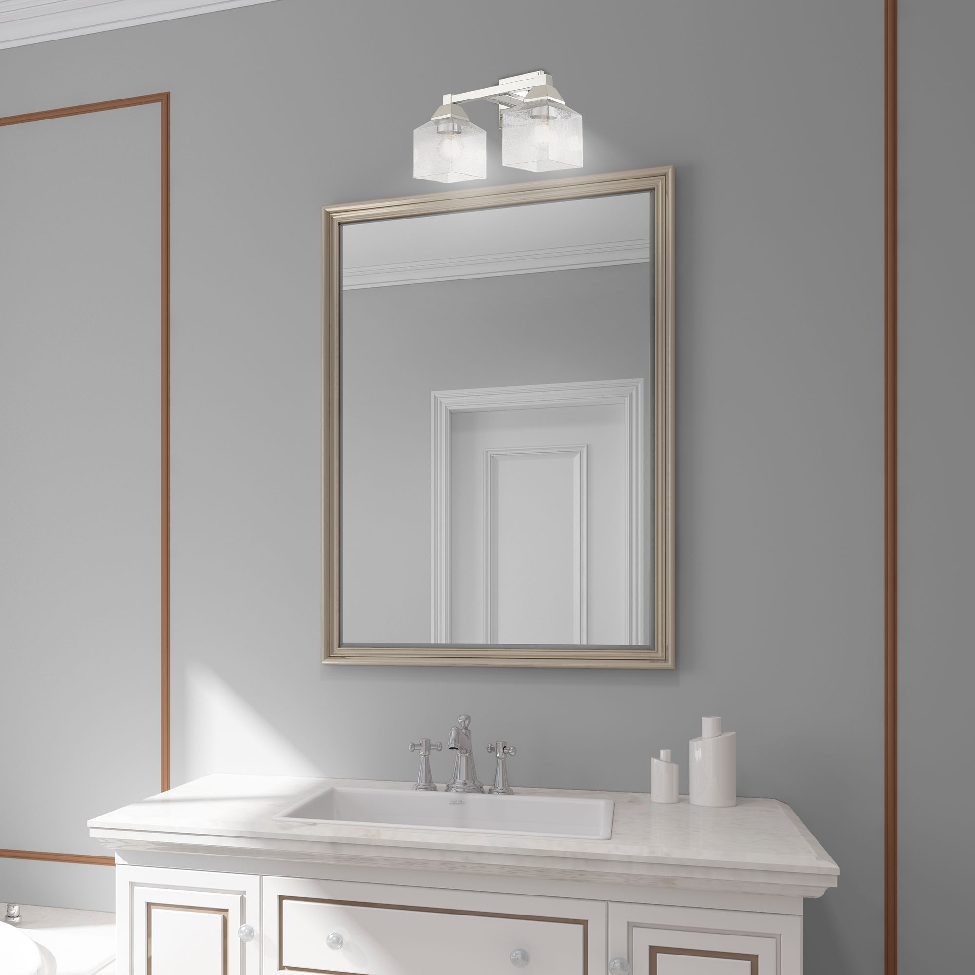 Aragon 2 Light Polished Chrome Bath Vanity