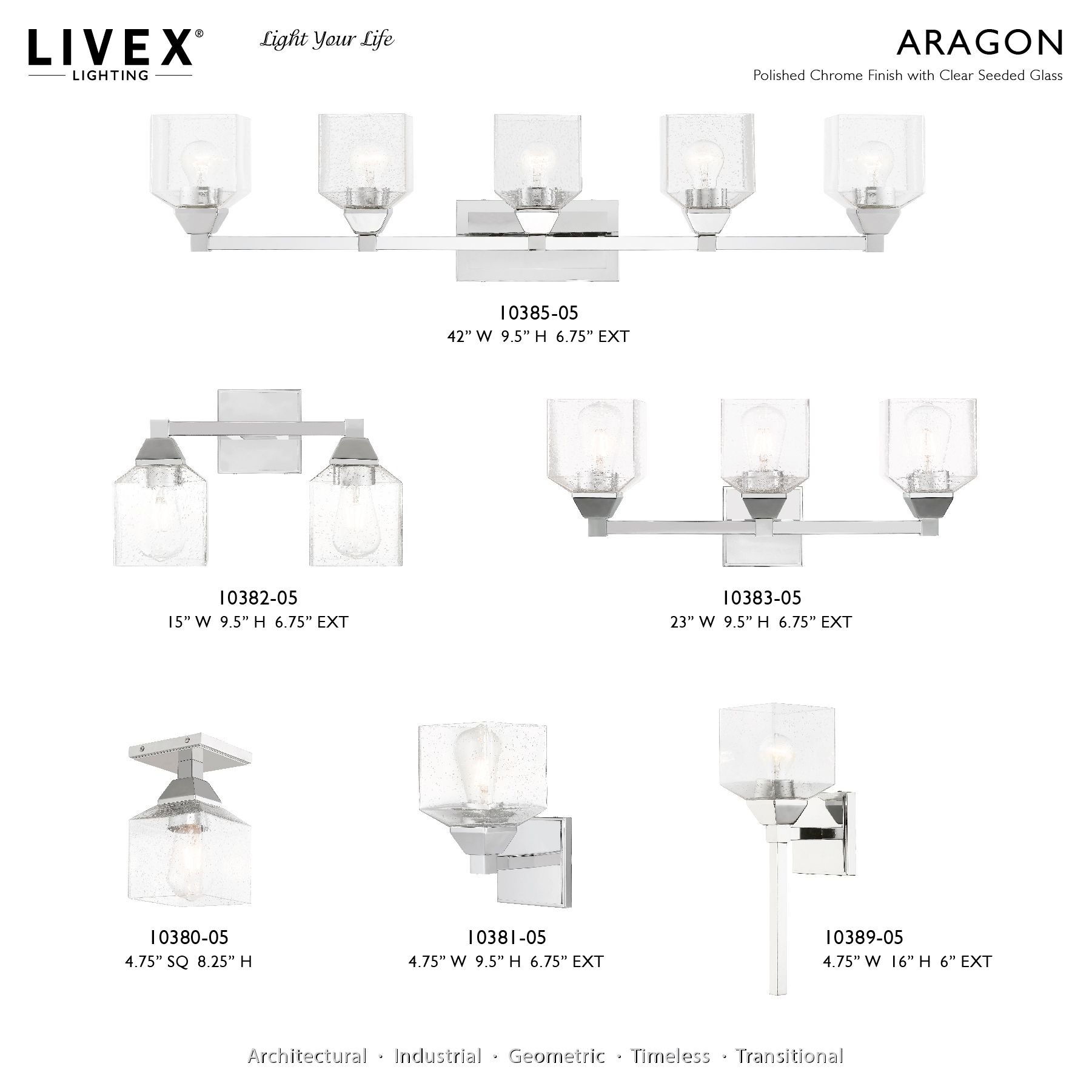 Aragon 2 Light Polished Chrome Bath Vanity