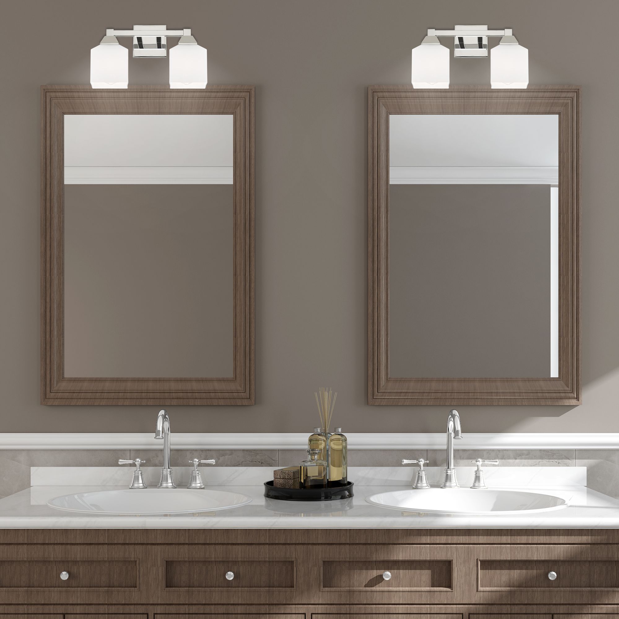 Aragon 2 Light Polished Chrome Bath Vanity