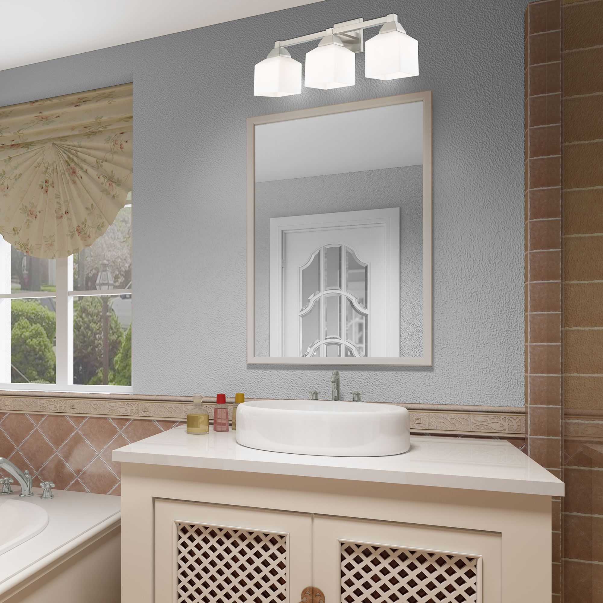 Aragon 23" Wide Brushed Nickel 3-Light Bath Light