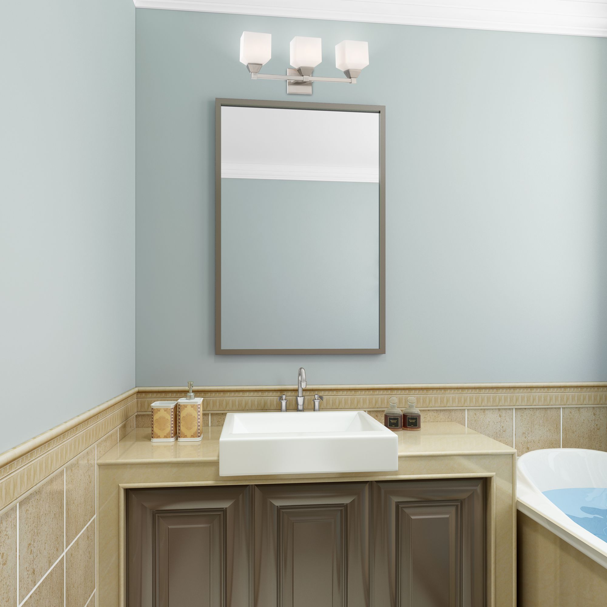 Aragon 23" Wide Brushed Nickel 3-Light Bath Light