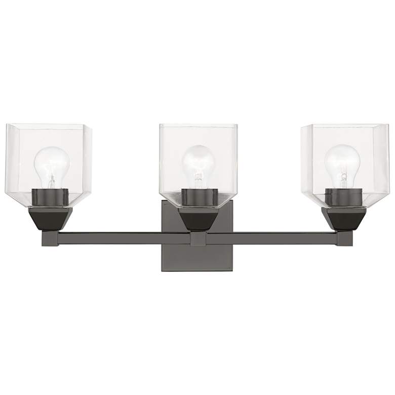 Image 1 Aragon 3 Light Black Chrome Vanity Sconce