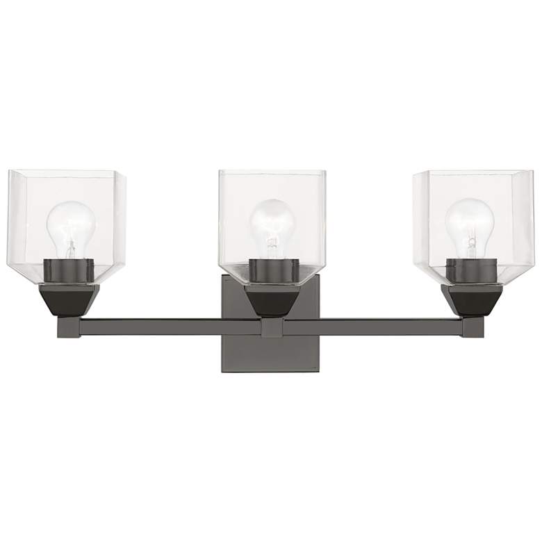 Image 1 Aragon 3 Light Black Chrome Vanity Sconce