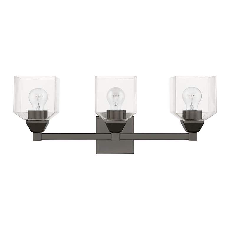 Image 3 Aragon 3 Light Black Chrome Vanity Sconce more views
