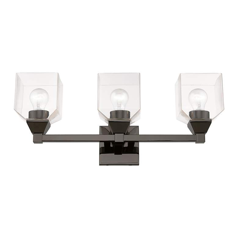 Image 4 Aragon 3 Light Black Chrome Vanity Sconce more views