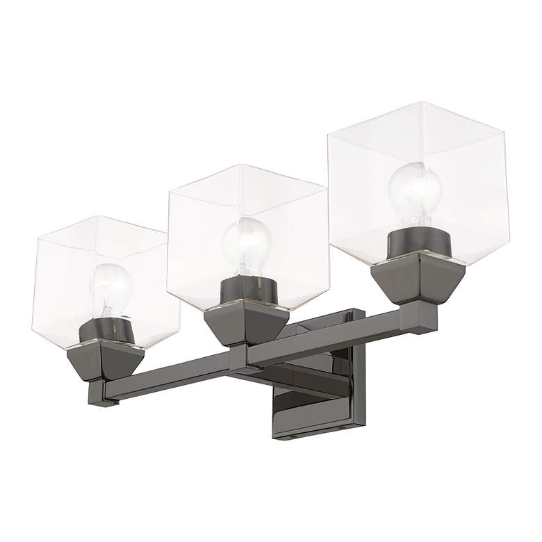 Image 6 Aragon 3 Light Black Chrome Vanity Sconce more views