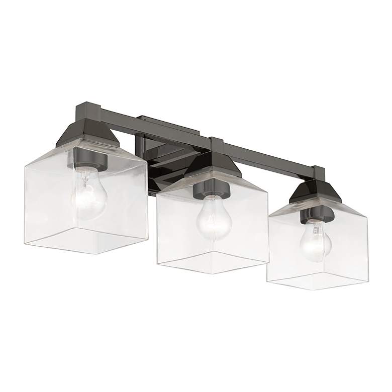 Image 7 Aragon 3 Light Black Chrome Vanity Sconce more views